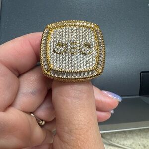 Gold and Silver Square Ring